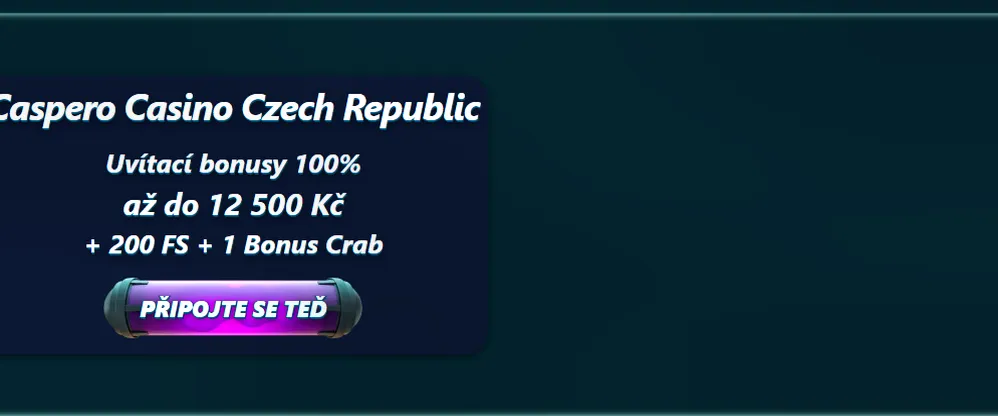 Caspero Casino — až 500 € + 200 FS na první vklad (100%, 35x, 10 dní) nebo Bonus Crab od 10 €